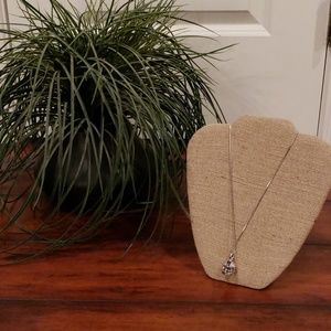 Pink rhinestone football pendant